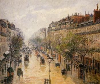 卡米耶 畢沙羅 Boulevard Montmartre, Spring Rain